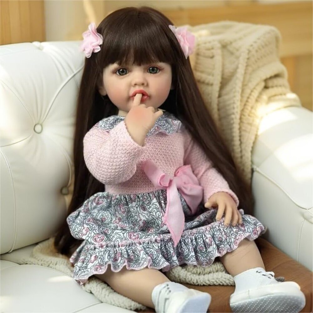 ๐ 22inch Realistic Full Body Soft Vinyl Silicone Baby Dolls Girl Newborn Dolls